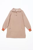 Bej-Çıtçıt Yakalı Ribana Detaylı Şardonlu Sweat - 6