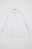 Beyaz-Oversize Kolu Büzgü Detaylı Gömlek - 7