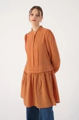 Tarçın-Pile Detaylı Gömlek Tunik thumbnail 1