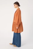 Tarçın-Pile Detaylı Gömlek Tunik thumbnail 3