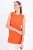 Turuncu-Pamuklu Fitilli Kolsuz T-Shirt thumbnail 1