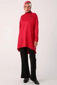 Kırmızı-Şık Düğme Detaylı Tunik thumbnail 2