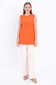 Turuncu-Pamuklu Fitilli Kolsuz T-Shirt thumbnail 2