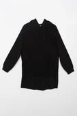 Siyah-Triko Garnili Kapüşonlu Sweatshirt thumbnail 7