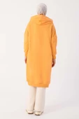 Turuncu-Kuşgözlü Kapüşonlu Cepli Sweat Tunik thumbnail 4