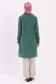 Zümrüt-Dik Yakalı Kolu Pileli Gömlek Tunik thumbnail 4