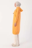Turuncu-Kuşgözlü Kapüşonlu Cepli Sweat Tunik thumbnail 3