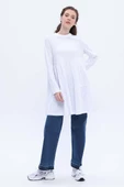 Beyaz-Pamuklu Robadan Büzgülü Tunik thumbnail 5