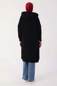 Siyah-Kuşgözlü Kapüşonlu Cepli Sweat Tunik thumbnail 4