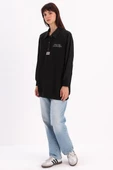 Siyah-Pamuklu Garnili Polo Yaka Sweatshirt thumbnail 3