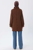 Kahve-Yaka Ve Kolları Toka Detaylı Tunik thumbnail 4