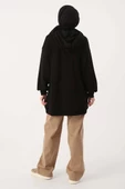 Siyah-Oversize Kapüşonlu Kanguru Cepli Sweat thumbnail 4