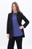 İndigo-Püskül Detaylı Kısa Kollu T-Shirt - 4