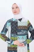 Yeşil-Beyaz-Desenli Gömlek Tunik thumbnail 5