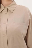 Bej-Düğmeli Cepli Gömlek Tunik thumbnail 6