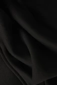 Siyah-Kolları Fermuarlı Dokuma Garnili Oversize Sweat - 9