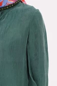 Zümrüt-Dik Yakalı Kolu Pileli Gömlek Tunik thumbnail 5