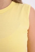 Açık Sarı-Pamuklu Fitilli Kolsuz T-Shirt thumbnail 5