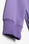 Lila-Zincir Nakışlı Dik Yaka Likralı Uzun Sweat thumbnail 6