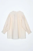 Ekru-Gipe Lastik Kol Detaylı Bisiklet Yaka Tunik thumbnail 7