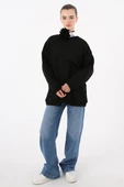 Siyah-3 İplik Oversize Basic Sweat - 5