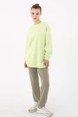 Açık Yeşil-3 İplik Oversize Basic Sweat - 5