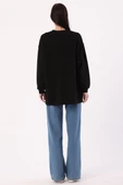 Siyah-Oversize Nakışlı Sweat thumbnail 4