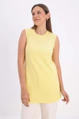 Açık Sarı-Pamuklu Fitilli Kolsuz T-Shirt thumbnail 1