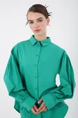 Zümrüt-%100 Pamuk Kolları Bağlama Detaylı Gömlek thumbnail 6