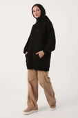 Siyah-Oversize Kapüşonlu Kanguru Cepli Sweat thumbnail 1