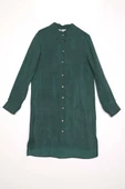 Zümrüt-Dik Yakalı Kolu Pileli Gömlek Tunik thumbnail 7