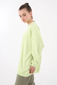 Açık Yeşil-3 İplik Oversize Basic Sweat - 6