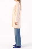 Bej-Basic Pamuklu Süprem Sweat Tunik - 2