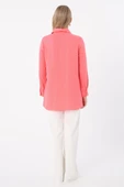 Pembe-Viskon Yaka Detaylı Şık Düğmeli Gömlek Tunik thumbnail 4