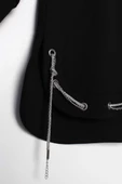 Siyah-Kapüşonlu Zincirli Sim Detaylı Şardonlu Sweat thumbnail 6