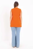 Turuncu-%100 Pamuk Kolsuz T-Shirt Tunik thumbnail 4