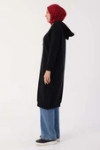Siyah-Kuşgözlü Kapüşonlu Cepli Sweat Tunik thumbnail 3