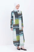 Yeşil-Beyaz-Desenli Gömlek Tunik thumbnail 1