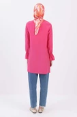 Pembe-Fisto Detaylı Sık Düğmeli Tunik - 4