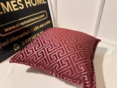 NİVEMESHOME MONET ZİGZAG KIRLENT KILIFI BORDO-GRİ 45 X 45 - 1