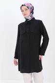 Siyah-Çift Cepli Gömlek Tunik thumbnail 1