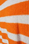 Oranj-Taş-Balıkçı Yaka Fermuarlı Likralı Triko Kazak - 9