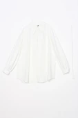 Beyaz-Belden Bağlama Detaylı Gömlek Tunik thumbnail 6