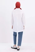 Beyaz-ROBA VE DİKİŞ DETAYLI GÖMLEK TUNİK thumbnail 4