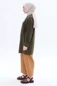 Haki-Hakim Yaka Biritli Keten Tunik thumbnail 3