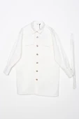 Ekru-Aplike Cepli Gömlek Tunik thumbnail 6