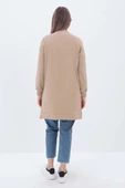 Bej-FERMUAR CEPLİ YIRTMAÇLI SWEAT TUNİK thumbnail 4