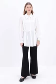 Beyaz-Belden Bağlama Detaylı Gömlek Tunik thumbnail 2