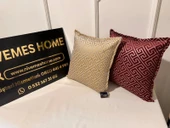 NİVEMESHOME MONET ZİGZAG KIRLENT KILIFI BORDO-GRİ 45 X 45 - 2