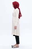 Ekru-Geniş Manşetli Kemerli Tunik thumbnail 3